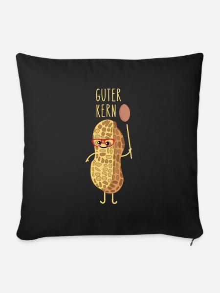 Erdnuss guter Kern - Sofakissenbezug 45 x 45 cm - Schwarz