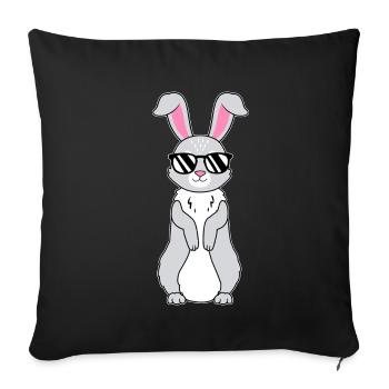 Lapin avec lunettes de soleil Lapin Bunny Lover - Housse de coussin décorative 45 x 45 cm - noir - Devant