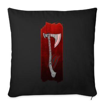Poursuite de luminaire : Hache du chasseur - Housse de coussin décorative 45 x 45 cm - noir - Devant