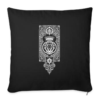 Bannière médiévale Lion - Housse de coussin décorative 45 x 45 cm - noir - Devant