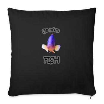 Je m'en Fish - Housse de coussin décorative 45 x 45 cm - noir - Devant