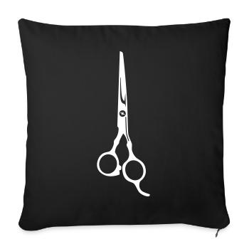 Scissors Barber icon - Sofa pillowcase 17,3'' x 17,3'' (45 x 45 cm) - black - Front