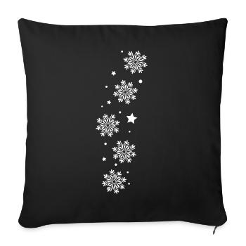 Flocon De Neige, Hiver, Neige - Housse de coussin décorative 45 x 45 cm - noir - Devant