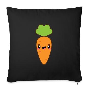 Cute carrot carrot - Sofa pillowcase 17,3'' x 17,3'' (45 x 45 cm) - black - Front