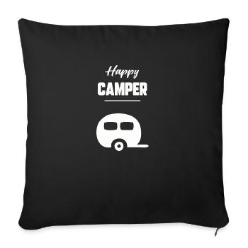 Happy camper - Housse de coussin décorative 45 x 45 cm - noir - Devant