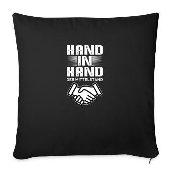 hand in hand - Sofa pillowcase 17,3'' x 17,3'' (45 x 45 cm) - black - Front