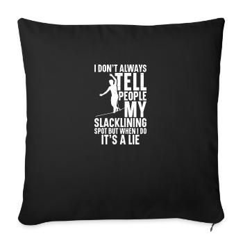Balançoire de slackline d’intérieur Slackliner Lover - Housse de coussin décorative 45 x 45 cm - noir - Devant