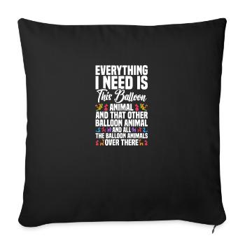 Ballon amoureux des animaux ballon twisting kit ballon - Housse de coussin décorative 45 x 45 cm - noir - Devant