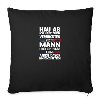 French French France - Sofa pillowcase 17,3'' x 17,3'' (45 x 45 cm) - black - Front