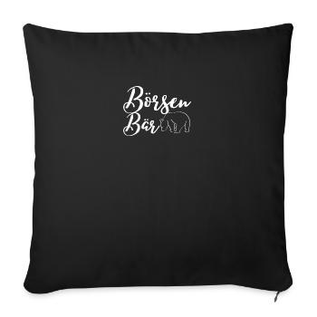 Börsen Bär | Lustiges Geschenk für Aktionäre - Sofakissenbezug 45 x 45 cm - Schwarz - Vorne