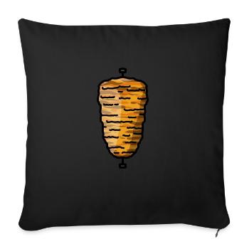 Döner Kebab Dürüm Dönerfleisch Dönerskeß Skewer - Sofa pillowcase 17,3'' x 17,3'' (45 x 45 cm) - black - Front