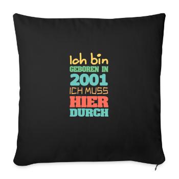 Jahr 2001 - Sofakissenbezug 45 x 45 cm - Schwarz - Vorne