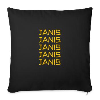Prénom Janis - Housse de coussin décorative 45 x 45 cm - noir - Devant