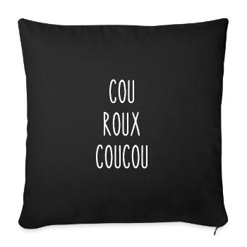 cou roux coucou - Housse de coussin décorative 45 x 45 cm - noir - Devant