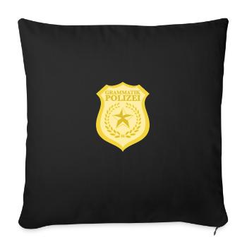 Grammatik Polizei Rechtschreibung Deutschlehrer - Sofakissenbezug 45 x 45 cm - Schwarz - Vorne