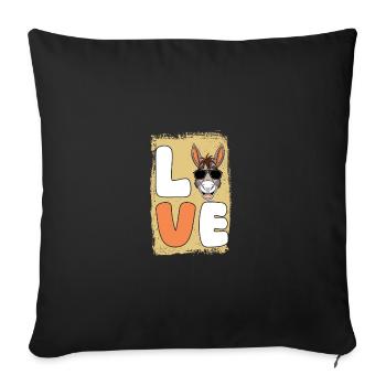 Âne - Housse de coussin décorative 45 x 45 cm - noir - Devant