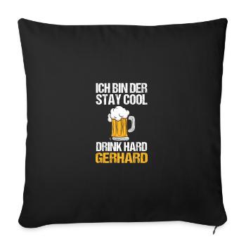 les amateurs de bière l’alcool célèbrent Gerhard - Housse de coussin décorative 45 x 45 cm - noir - Devant