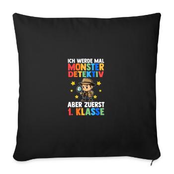 Daycare Leavers First Grade School Enrollment Schoolchild - Sofa pillowcase 17,3'' x 17,3'' (45 x 45 cm) - black - Front