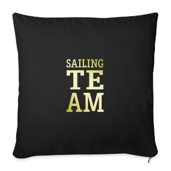 Équipe de voile - Housse de coussin décorative 45 x 45 cm - noir - Devant