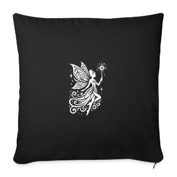 Filigree fairy with wings and magic wand - Sofa pillowcase 17,3'' x 17,3'' (45 x 45 cm) - black - Front