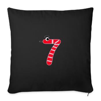 Number 7 Snake Red Kids - Sofa pillowcase 17,3'' x 17,3'' (45 x 45 cm) - black - Front