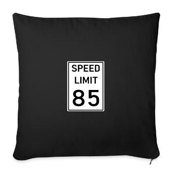 Speed limit - Sofa pillowcase 17,3'' x 17,3'' (45 x 45 cm) - black - Front