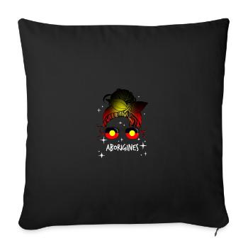 Aboriginal - Sofa pillowcase 17,3'' x 17,3'' (45 x 45 cm) - black - Front