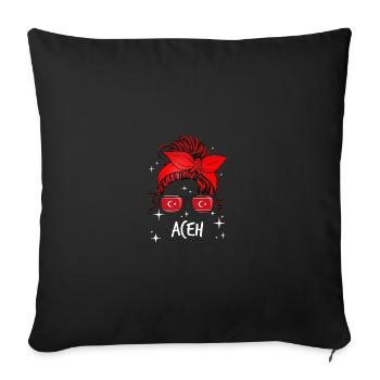 Aceh - Sofa pillowcase 17,3'' x 17,3'' (45 x 45 cm) - black - Front
