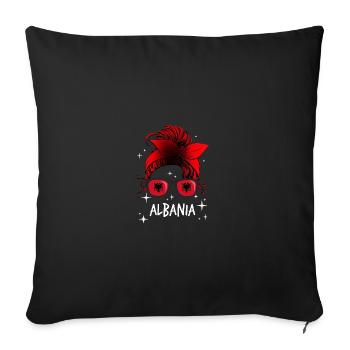 Albania - Sofa pillowcase 17,3'' x 17,3'' (45 x 45 cm) - black - Front