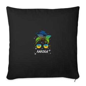 Amazigh - Housse de coussin décorative 45 x 45 cm - noir - Devant