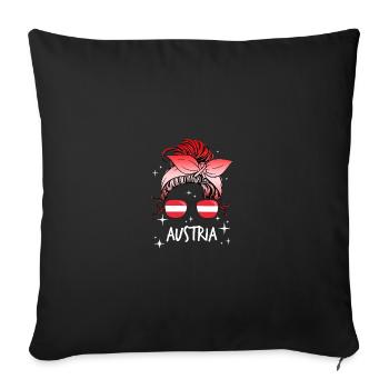 Autriche - Housse de coussin décorative 45 x 45 cm - noir - Devant
