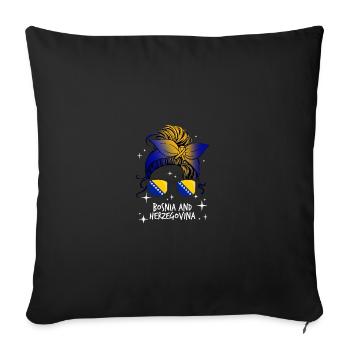 Bosnie-Herzégovine - Housse de coussin décorative 45 x 45 cm - noir - Devant