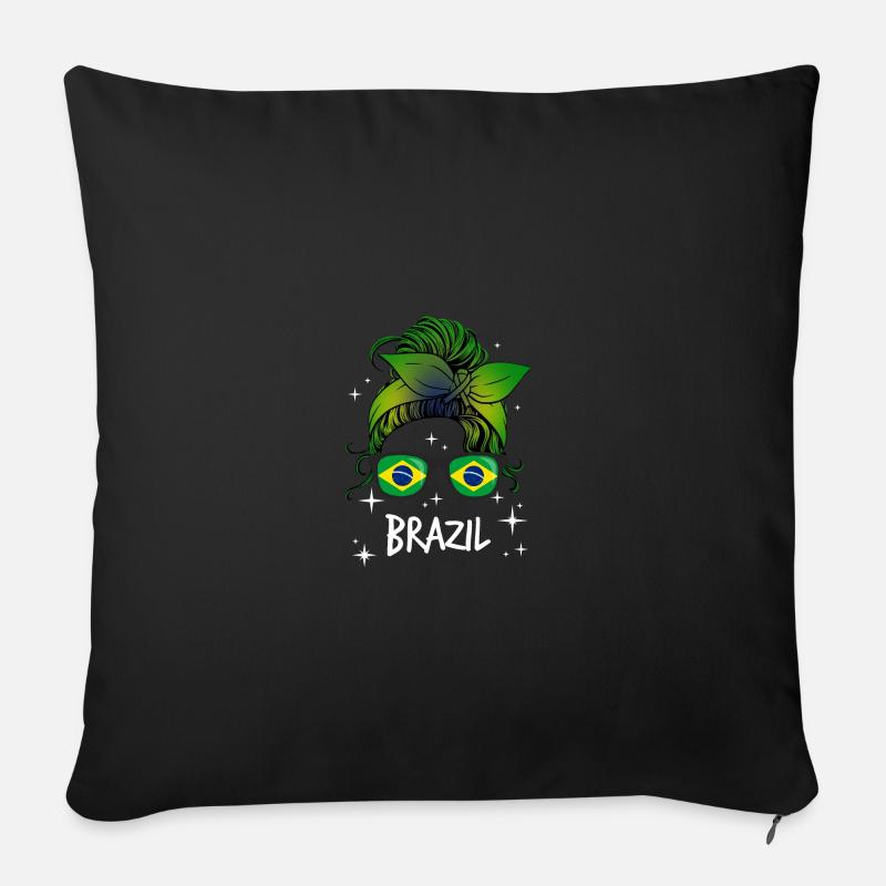 Brasilien - Sofakissenbezug 45 x 45 cm - Schwarz