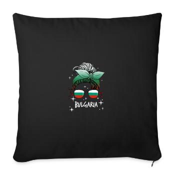 Bulgaria - Sofa pillowcase 17,3'' x 17,3'' (45 x 45 cm) - black - Front