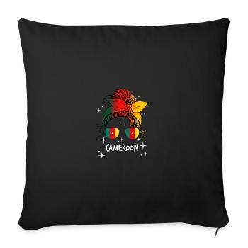 Cameroun - Housse de coussin décorative 45 x 45 cm - noir - Devant