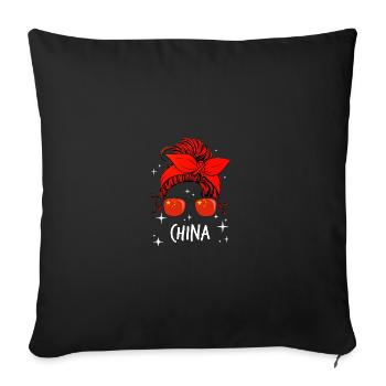 Chine - Housse de coussin décorative 45 x 45 cm - noir - Devant