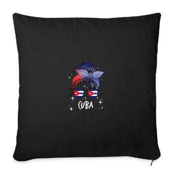 Cuba - Housse de coussin décorative 45 x 45 cm - noir - Devant
