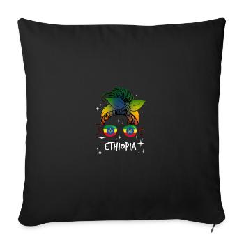 Ethiopia - Sofa pillowcase 17,3'' x 17,3'' (45 x 45 cm) - black - Front