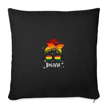 Bolivia - Sofa pillowcase 17,3'' x 17,3'' (45 x 45 cm) - black - Front