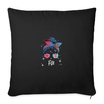 Fidschi - Sofakissenbezug 45 x 45 cm - Schwarz - Vorne