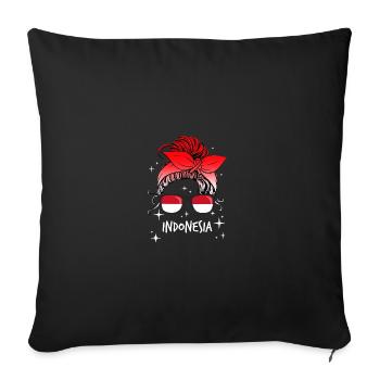 Indonesia - Sofa pillowcase 17,3'' x 17,3'' (45 x 45 cm) - black - Front