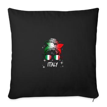 Italie - Housse de coussin décorative 45 x 45 cm - noir - Devant