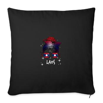 Laos - Sofakissenbezug 45 x 45 cm - Schwarz - Vorne