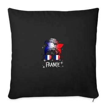 France - Housse de coussin décorative 45 x 45 cm - noir - Devant