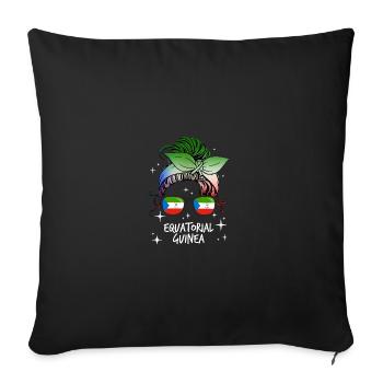 Equatorial Guinea - Sofa pillowcase 17,3'' x 17,3'' (45 x 45 cm) - black - Front