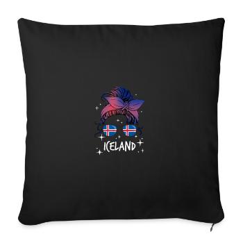 Island - Sofakissenbezug 45 x 45 cm - Schwarz - Vorne