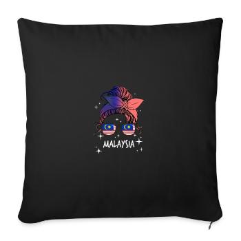 Malaysia - Sofa pillowcase 17,3'' x 17,3'' (45 x 45 cm) - black - Front