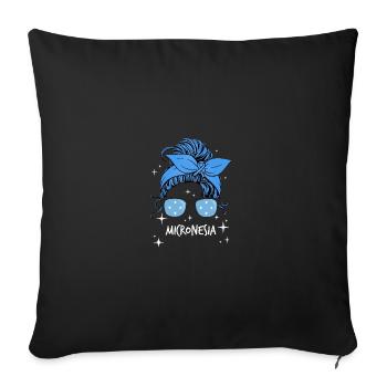 Micronésie - Housse de coussin décorative 45 x 45 cm - noir - Devant