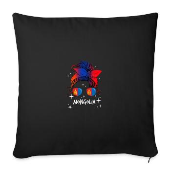 Mongolia - Sofa pillowcase 17,3'' x 17,3'' (45 x 45 cm) - black - Front