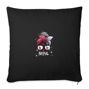 Nepal - Sofakissenbezug 45 x 45 cm - Schwarz - Vorne